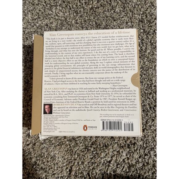 Age of Turbulence : Adventures in a New World by Alan Greenspan Audiobook 2007 - Picture 2 of 8